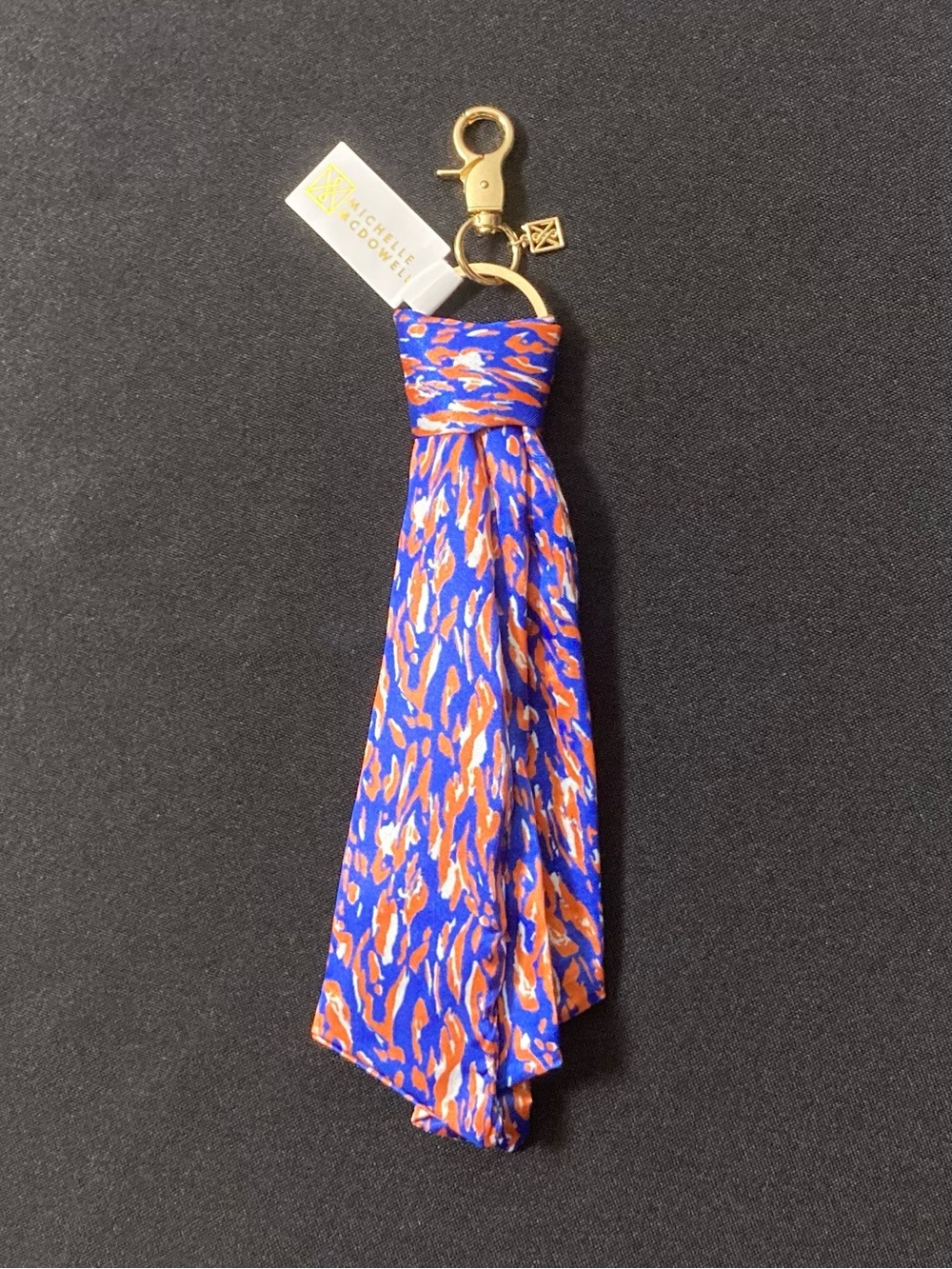 Michelle McDowell Blue And Orange Bag Charm Twillie Keychain